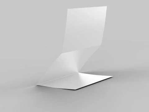 Folded trifold brochure in A4 format mockup.3d illustartion Stock Illustration