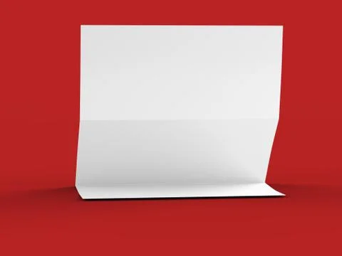 Folded trifold brochure in A4 format mockup.3d illustartion Stock Illustration