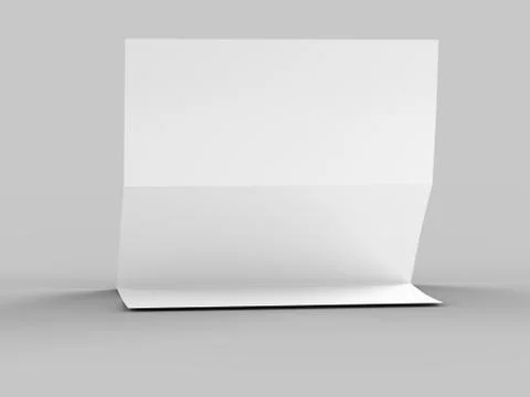 Folded trifold brochure in A4 format mockup.3d illustartion Stock Illustration
