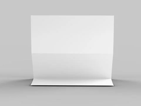 Folded trifold brochure in A4 format mockup.3d illustartion Stock Illustration