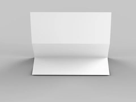 Folded trifold brochure in A4 format mockup.3d illustartion Stock Illustration