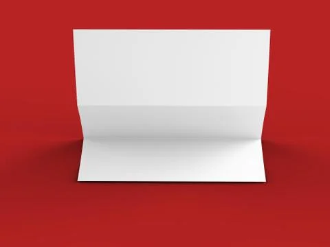 Folded trifold brochure in A4 format mockup.3d illustartion Stock Illustration