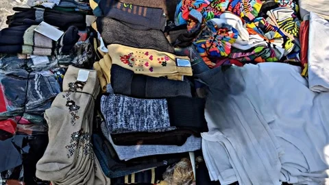 Folded Winter Clothes and Gear Animation Clip Video stock 331622689