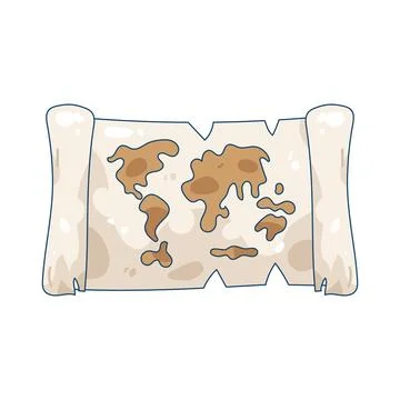 Folded world map Stock Illustration