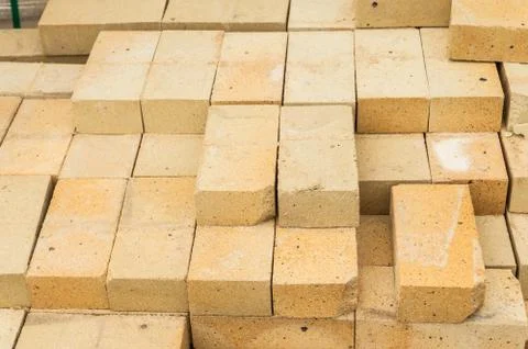 Folded yellow bricks Stock Photos