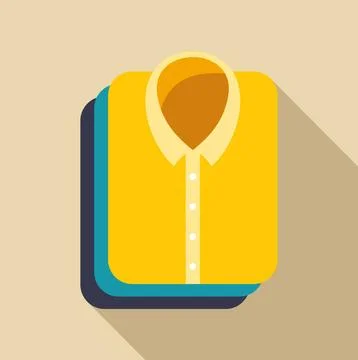 Folded yellow shirt clothing stack flat illustration イラスト素材