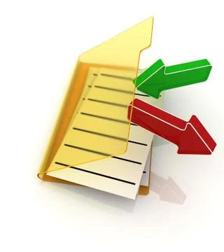 Folder 3d icon. Date transferring concepts Illustrazione stock