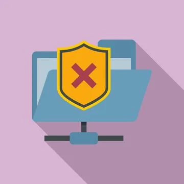 Folder access authentication icon, flat style Illustrazione stock