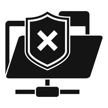 Folder access authentication icon, simple style Stock Illustration