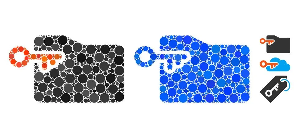 Folder Access Key Composition Icon of Round Dots Stock-Illustration