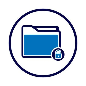 Folder, access, tick, secure, lock, security, folder access security icon Illustrazione stock