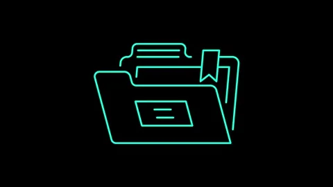 Folder account icon animation on a black background. Stock Footage 304023611
