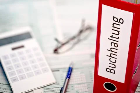 Folder with accounting documents Stock Photos