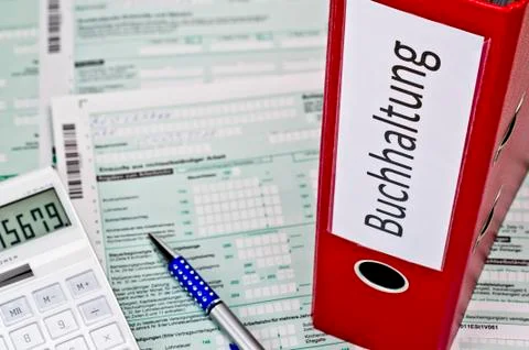 Folder with accounting documents Foto stock