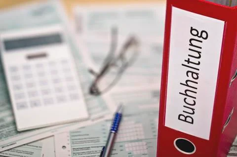 Folder with accounting documents Stock Photos