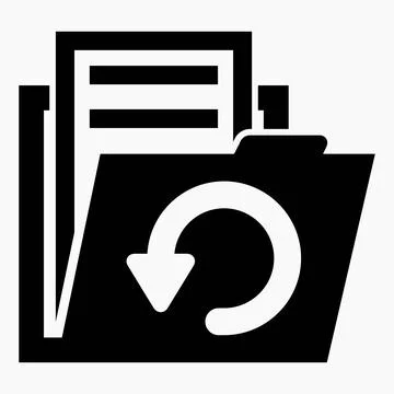 Folder and arrow icon in a circle. Stock Illustration