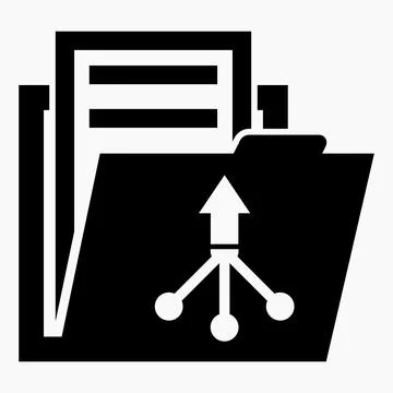 Folder and arrow icon. Linking documents.  Illustrazione stock