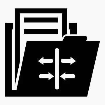 Folder and arrow icon. Updating files, documents. Stock Illustration