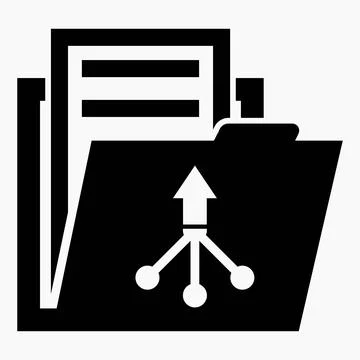 Folder and arrow icon. Updating files, documents. Illustrazione stock