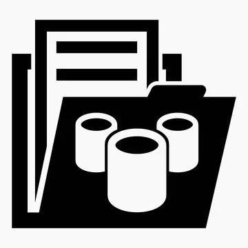 Folder and barrel icon. Documents on fuel. 스톡 일러스트