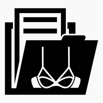 Folder and bra icon. Underwear. Stock Illustration