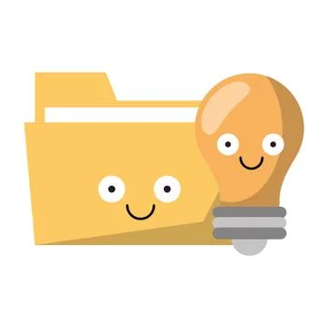 Folder and bulb light vector illustration 스톡 일러스트