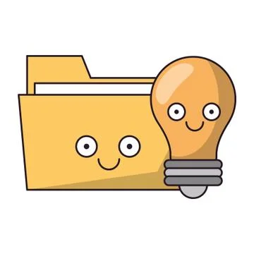 Folder and bulb light vector illustration Illustrazione stock