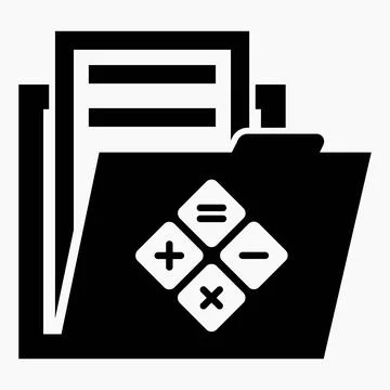 Folder and calculator icon. Accounting icon. Stock Illustration