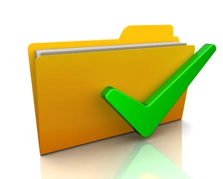 Folder and check mark concept 3d illustration イラスト素材