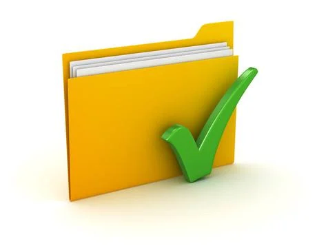 Folder and Check Mark Folder and Check Mark , This is a computer generated... Stock-Fotos