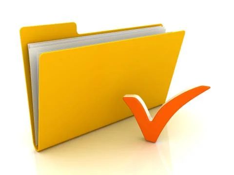Folder and check mark Stock Illustration