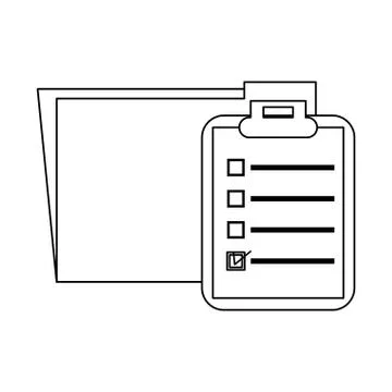 Folder and clipboard symbols Illustrazione stock