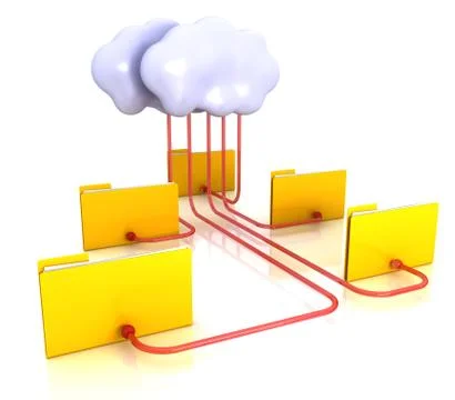 Folder and cloud - conceptual image Stock Illustration