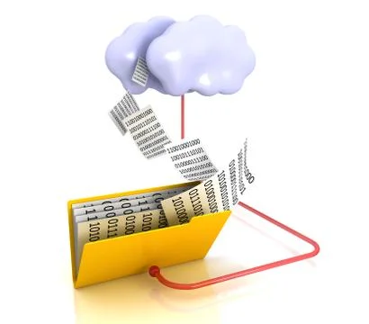 Folder and cloud - conceptual image Stock Illustration