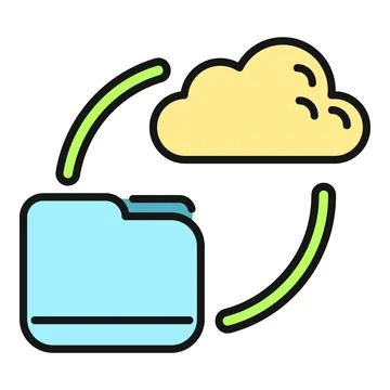 Folder and cloud icon for data synchronization Illustrazione stock