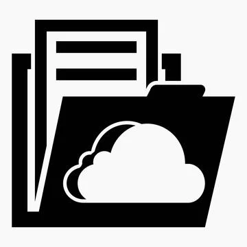 Folder and cloud icon. Remote access to documents. Stock Illustration