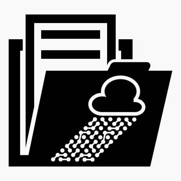 Folder and cloud icon. Remote access to documents. Illustrazione stock