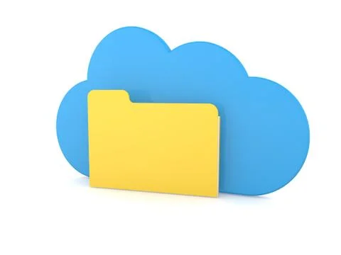 Folder and cloud on a white background. Stock Illustration