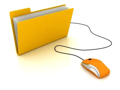 Folder and computer mouse 스톡 일러스트