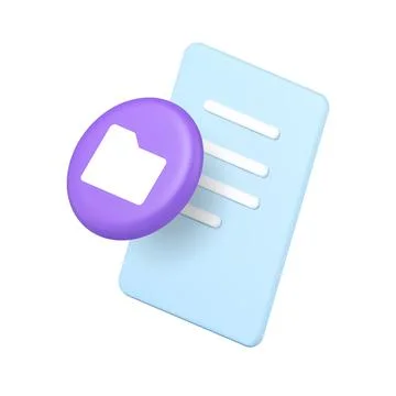 Folder and document icon for file management systems and data organization in Stock Illustration