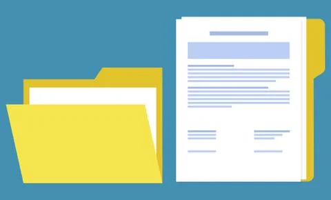 Folder and Document Paper, Broker Collaboration Stock Illustration