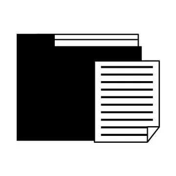Folder and document paper symbol isolated in black and white イラスト素材