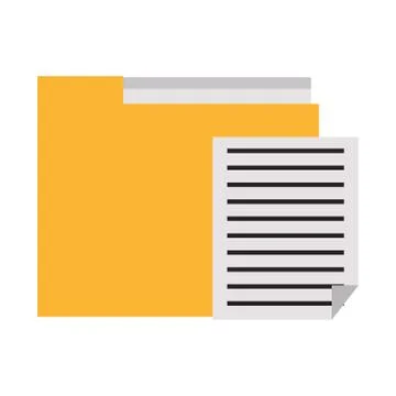 Folder and document paper symbol isolated 库存插图