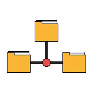 Folder and documents networks symbol isolated Stock Illustration