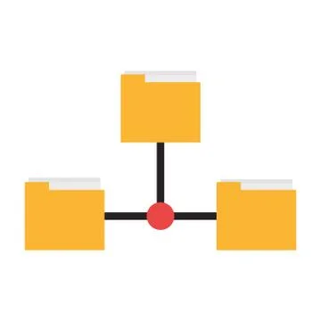 Folder and documents networks symbol isolated Stock Illustration