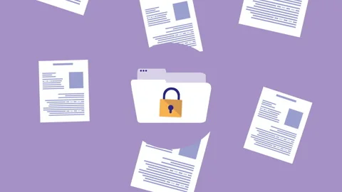 Folder and documents with padlock cyber security Stock Footage 158652958