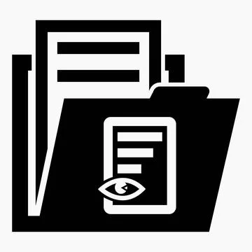 Folder and eye icon. Open documents on the server 스톡 일러스트