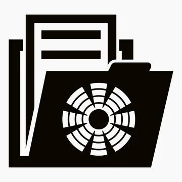 Folder and fan icon. Documents for air conditioning. Vector icon Illustrazione stock