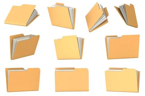 Folder and File Set Illustrazione stock