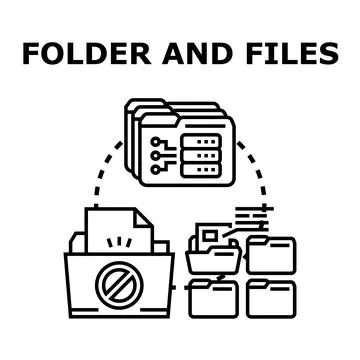 Folder and files organizing and protecting sensitive data Stock Illustration